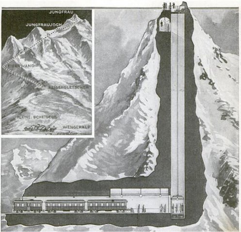 First elevator up a mountain