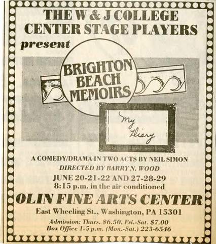 Brighton Beach Memoirs Advertisement
