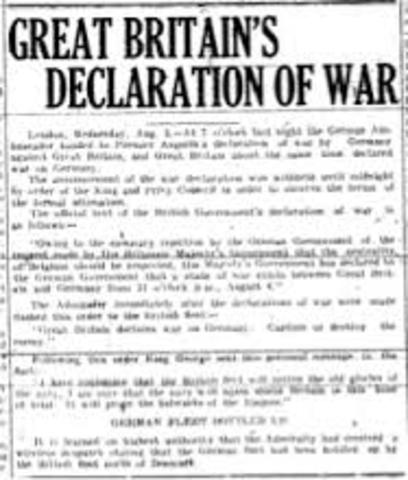 Britain and France Declare War on Germany