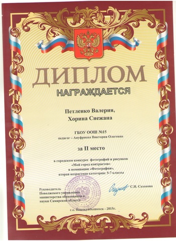 Диплом за 2 место