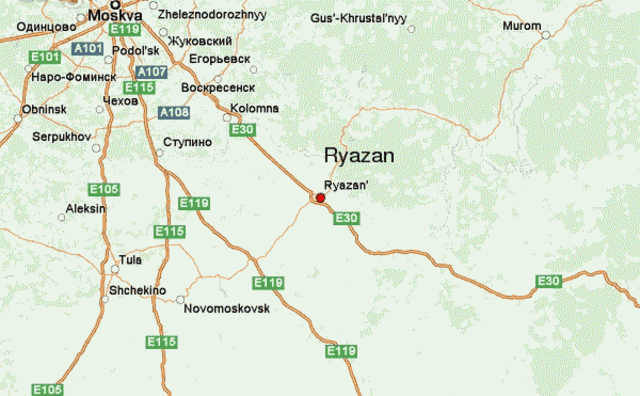 Mapa de Ryazan, Rusia