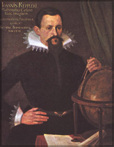 Johannes Kepler uses astronomical data assembled by Tycho Brahe.