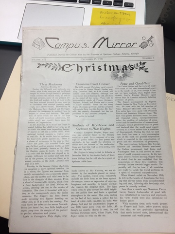 December 15th issue of the Campus Mirror (Vol. 8, No. 3)