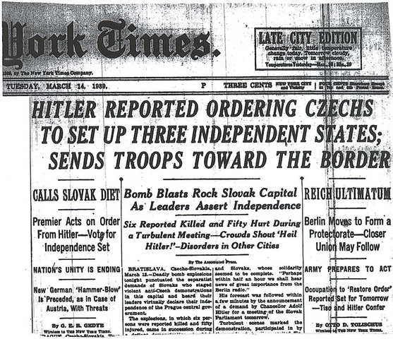 Hitler demands the Sudetenland from Czechoslovakia