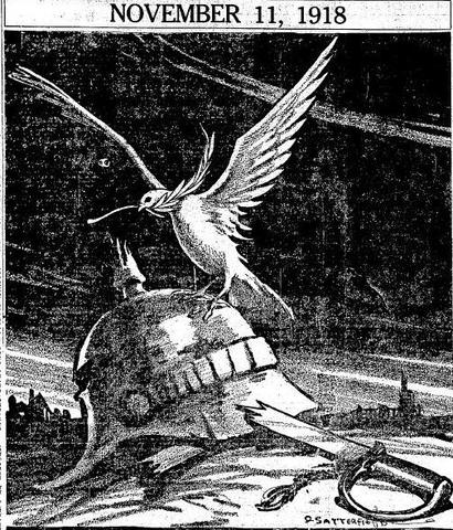 Germany signs the armistice at Compiegne, France. Fighting ends on the 11th hour