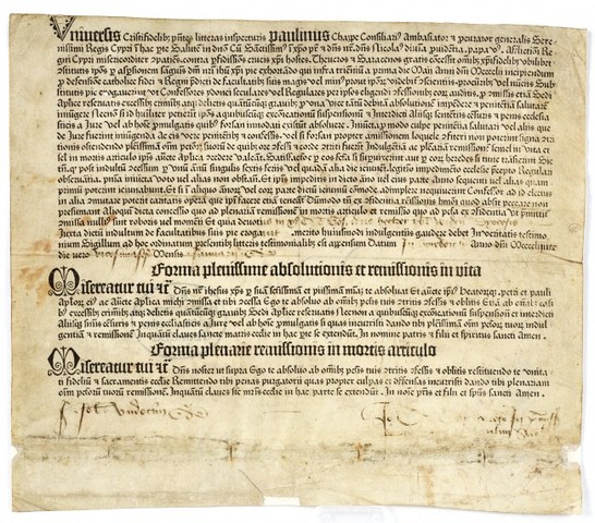 Printing of indulgences