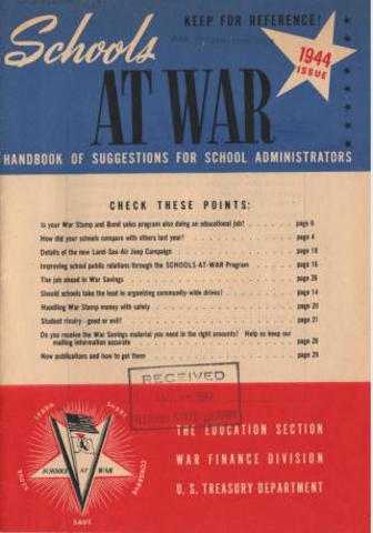 "Schools at war: handbook of suggestions for school administrators" published