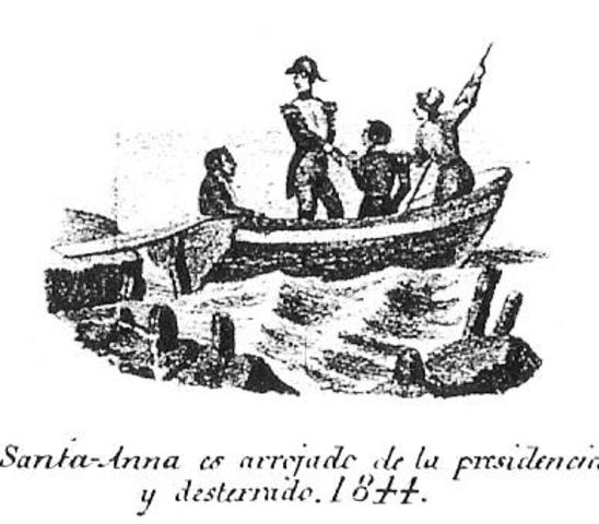 Santa Anna abandona el país
