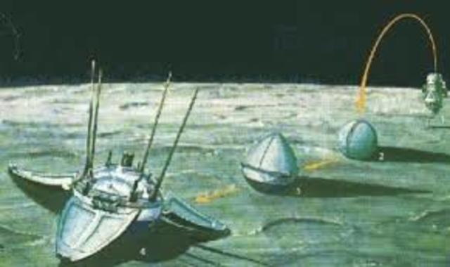 The Luna 9 spacecraft lands on the moon.