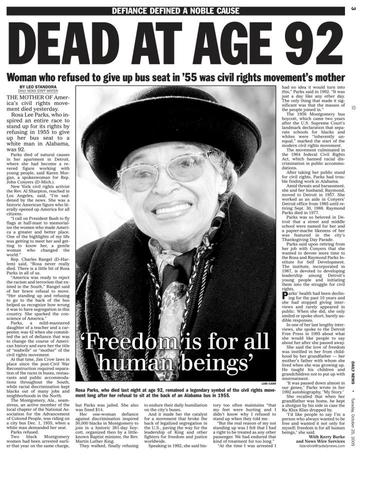 Rosa Parks Dies