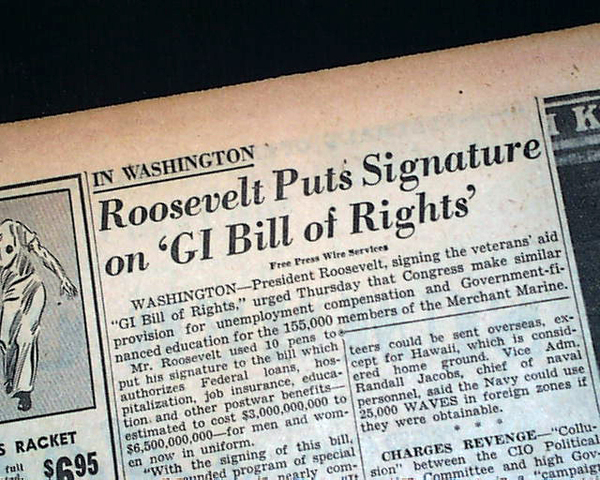 The G.I Bill Of Rights Signed