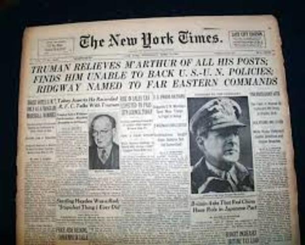 Truman fires MacArthur