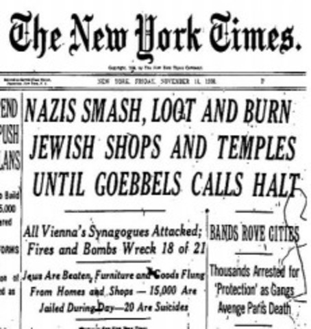 HItler destroys jewish neighborhoods (night of the falling glass)