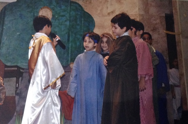 Yo en un drama de la iglesia