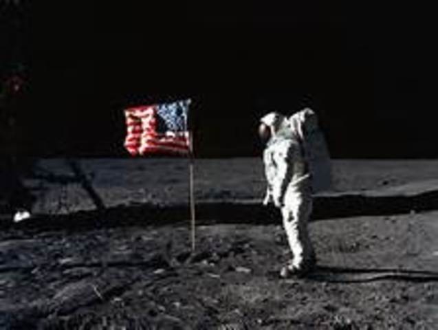Astronauts Neil Armstrong and Edwin Aldrin, Jr., become the first men to land on the Moon