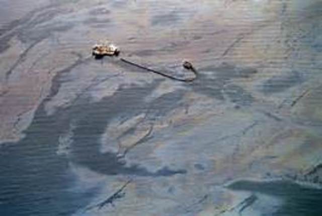 Oil tanker Exxon Valdez spilling more than 10 million gallons of oil