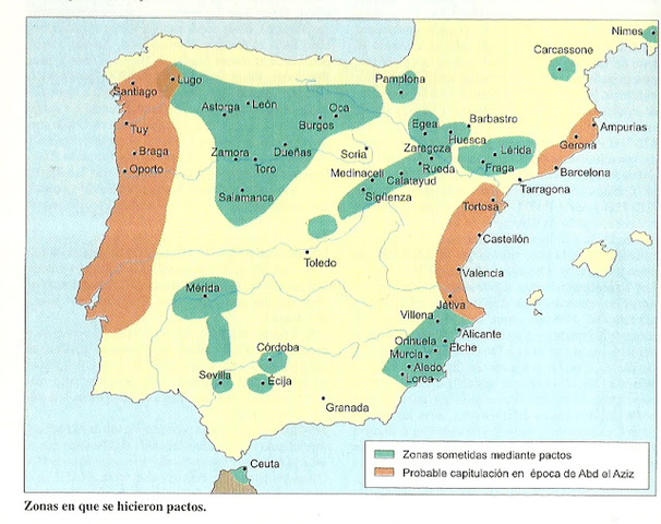 La conquista musulmana de la Península Ibérica.