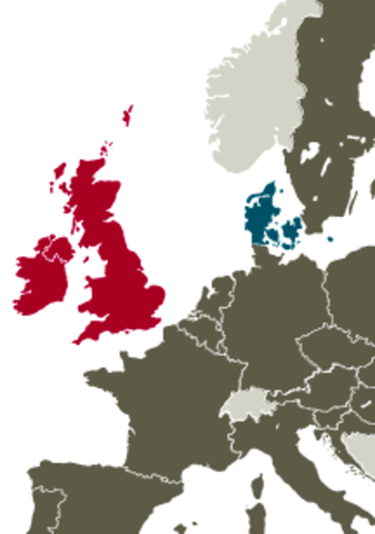 Danmark, Storbritannien & Irland medlem af EF
