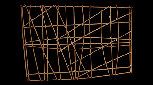 Navigation chart. Marshall Islands, Micronesia. 19th to early 20th century C.E. Wood and fiber.