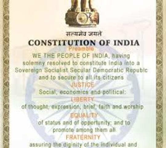 India's constitution is adopted