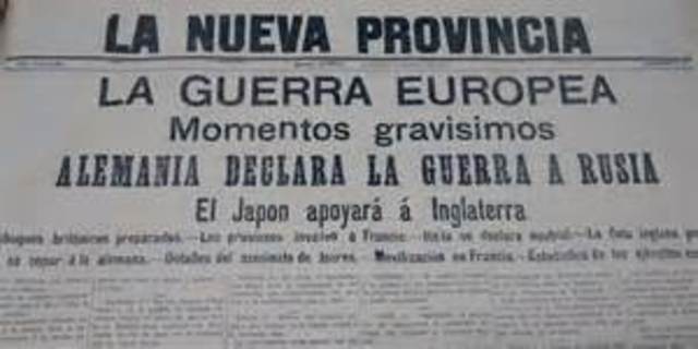 Alemania declara la guerra a Rusia