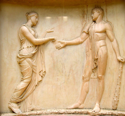 Greeks and Romans used to say the word "save" and strengthen their right hand each other.