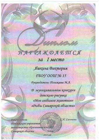 Диплом за 1 место