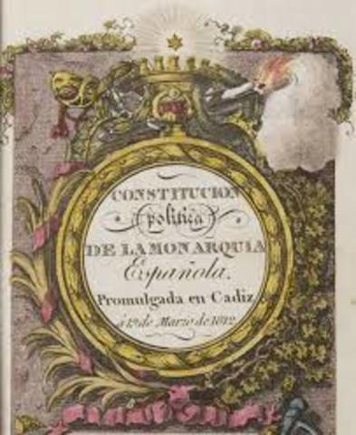 Promulgación de la  Constitución Política de la Monarquía Española de 1812