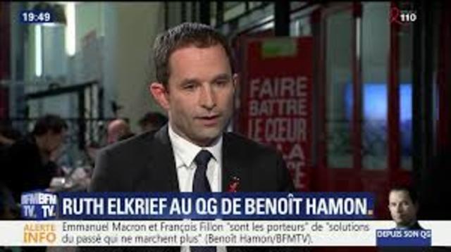 Ruth Elkrief au QG de Benoît Hamon