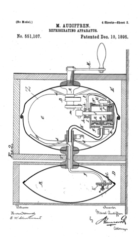 Marcel Audiffren: Første kølemaskine (SO2)