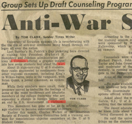 Group Sets Up Draft Counseling Program: Anti-War Sentiment Hits U of S