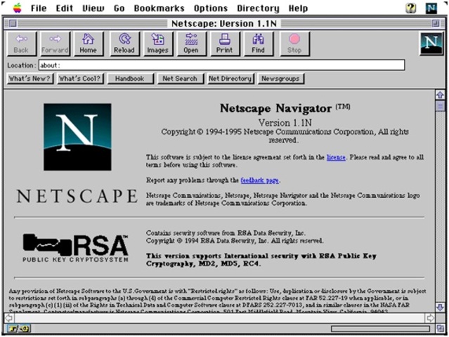 Un navegador disponible de forma gratuita para todos sus usuarios no comerciales. Netscape hizo gratuita la disponibilidad de su software porque tenía en sus políticas la noción de que el software para Internet no debía tener coste