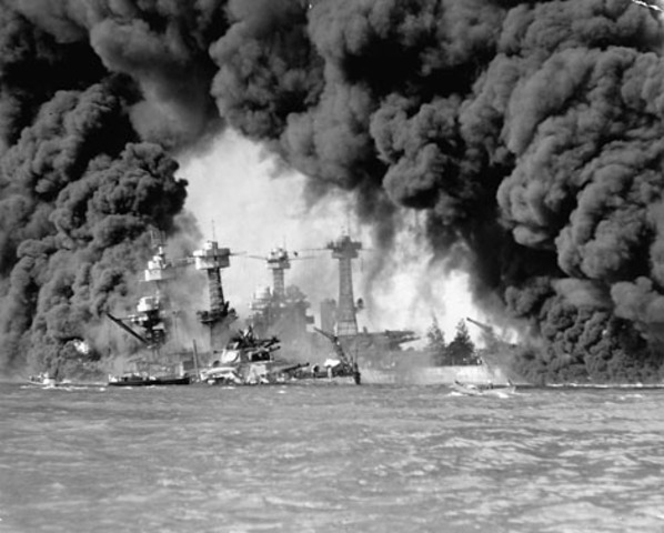 Japanese attack Pearl Harbor and begin America's involvement in World War II.
