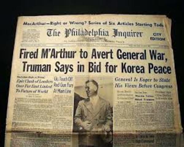 General Douglas MacArthur is Fired