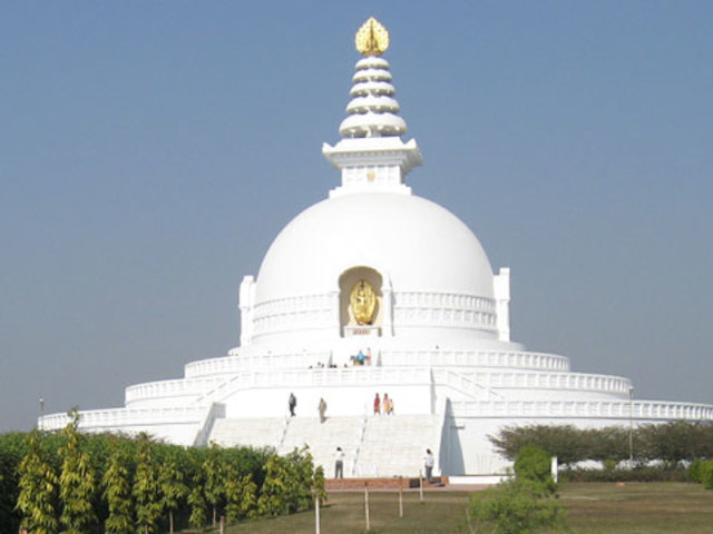 The first Buddhist stupa built