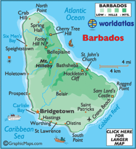 Barbados is discovered and put on map.