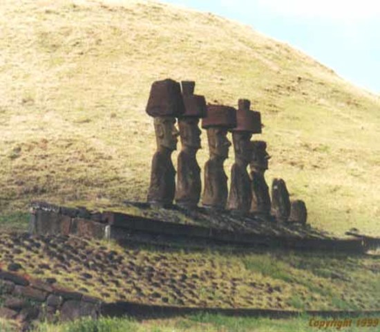 Moai on platform
