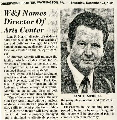 Lane Merrill Named First Director