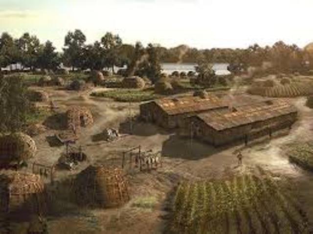 Native people create villages along the Caribbean coast.