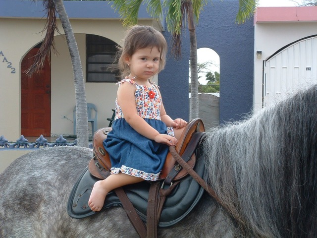 Primera vez montada en caballo