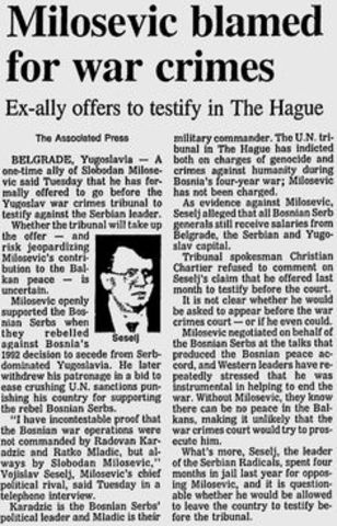 Serbian Slobodan Melosevic (Bosnia)