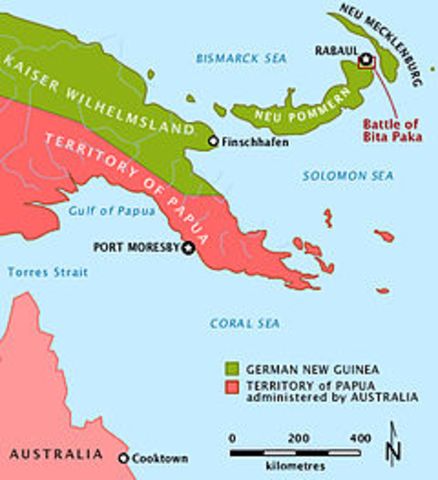 Australian Navy and Military Forces take over German New Guinea