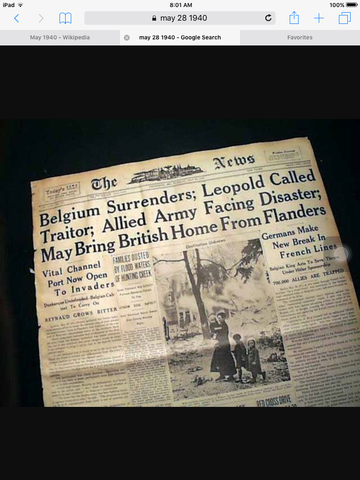 The surrendering of Belgium