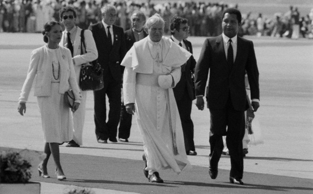 Pope John Paul II traveled to Haiti to speak to thousands of impoverished Catholics