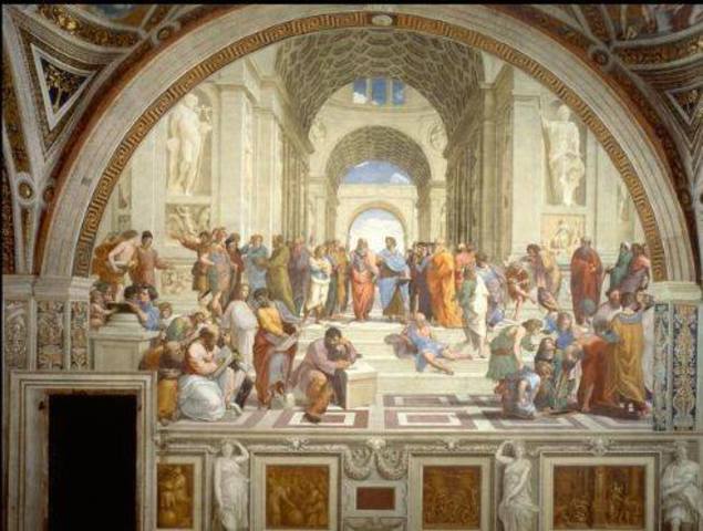 385 AC Platón establece el concepto de ‘Academia’ como escuela en Atenas y escribe sobre su visión de la sociedad perfecta y la educación basada en la sociedad