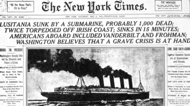 The Sinking of the RMS Lusitania- this event involved the U.S., Great Britain and Germany.  Outcome: turned the world against Germany and prompted the U.S. to declare war on Germany and enter WWI 2 years later.