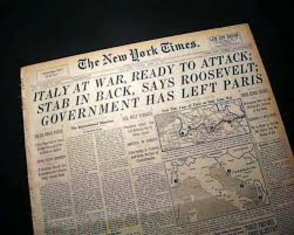 Italy enter WWII