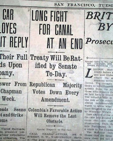 The Hay-Bunau Varilla Treaty- this event involved the U.S. and Panama. Outcome: the Panama Canal was built and Panama ended up declaring its independence from Columbia
