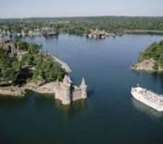 Frenchmen Jacques Cartier navigate the St. Lawerence River names an island along the River Montreal