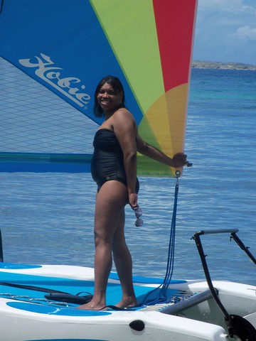 Surfing on the island